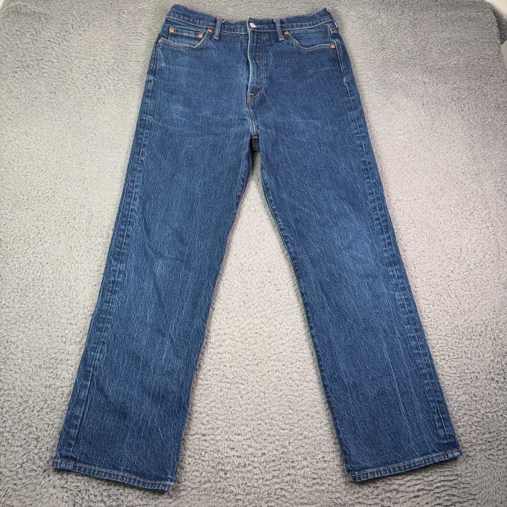 Abercrombie Fitch Baggy Jeans Mens 33x30 Blue Indigo Rigid Denim Y2K